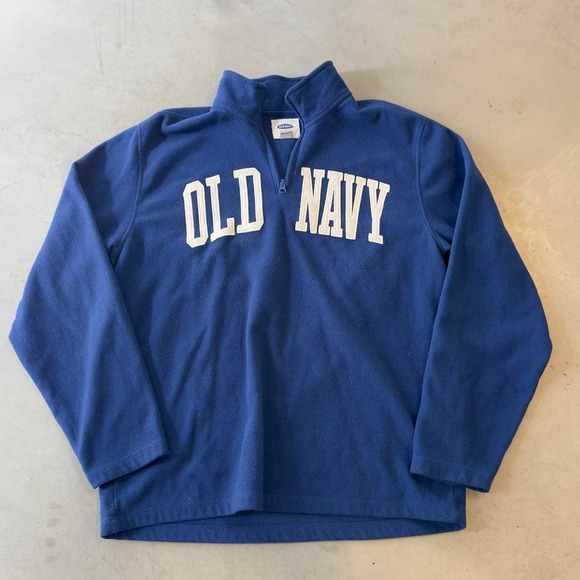Other - Vintage blue old navy quarter zip spell out pullover fleece